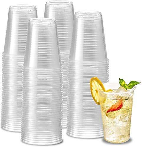 e!Orion Vasos de Plástico Desechables de Polipropileno - Reutilizable, Material Ecológico - Ideal para Fiesta, cumpleaños y Navidad - 200 ml, 100 Unidades