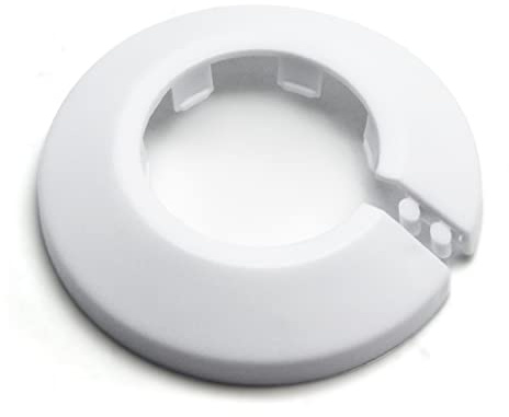 MroMax Passend für 3,2 cm weiße Kunststoff-PP-Rohrabdeckung, 32 mm, 1 Stück Flansch, Wasserrohr-Dekoration, Rosette, Schnappkappe für Küchenventile, Waschbecken-WC-Zuflussrohre, um Lücken zu verbergen