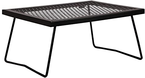 REDCAMP Folding Campfire Grill Grate, 43 x 31 cm Portable Heavy Duty Steel Camp Grill Over Fire for Camping Outdoor Kitchen Cooking BBQ