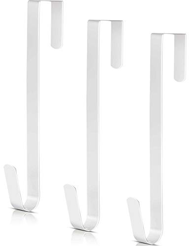 ZHEHAO Lot de 3 crochets de suspension pratiques en métal pour couronne de Noël (30,5 cm, blanc)