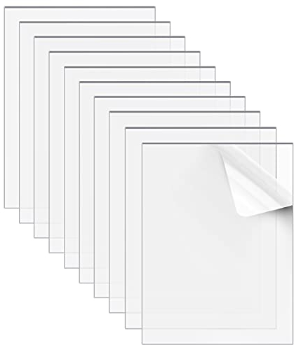 Belle Vous Fogli Acrilici Trasparenti (Confezione da 10) - Lastre Acrilici Trasparente 1 mm di Spessore 20 x 25,5 cm - Vetro Plexi Trasparente per Progetti Fai Da Te, Pittura, Calligrafia