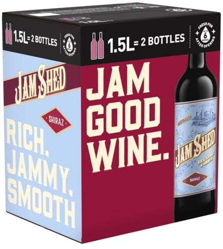 Jam Shed Shiraz Red Wine 12.5% ABV | 1.5L | Boxed Wine | Rich, Jammy and Smooth