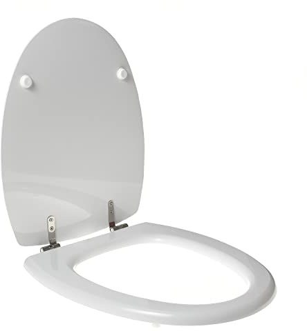 Idrotop WC-Sitz für VILLEROY & BOCH AMADEA Holz Polyester hochwertiger Reißverschluss Edelstahl - Weiß