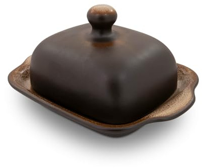 Bunzlauer Keramik Butterdose für 250g, H = 10,5 cm, Ø = 20,0 cm Dekor ZACIEK