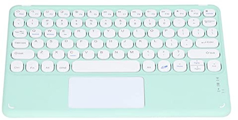Dpofirs Teclado Bluetooth Ultradelgado con Panel Táctil, Smart Touch, Inalámbrico, Lindo Juego de Teclas Redondas, Teclas Flexibles para Máquina de Escribir, Tamaño Completo para Computadora,(Verde)