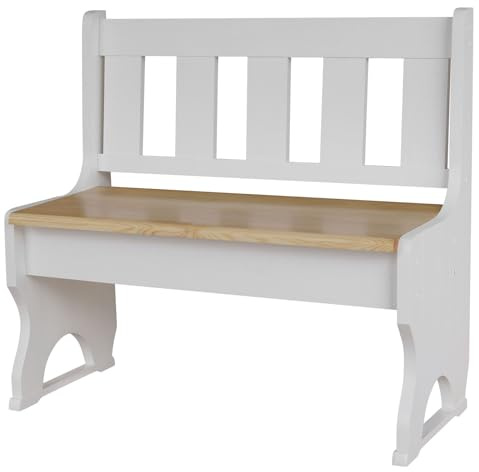 k koma Holz Bank Kiefer MASSIVHOLZ Weiss NEU Kiefer Lackiert (85)