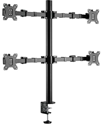 HALTERUNGSPROFI Quad 4 Fach Tischhalterung für LED und LCD Monitore bis 32 Zoll VESA 75x75 100x100 OFFICE-848Q (4 Monitore)