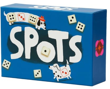CMYK Spots - A game about rolling dice, pushing your luck and dogs - For ages 10+. 1-4 Players, 20-30 minutes play time, Board Game, Ideal for Travel and Holidays