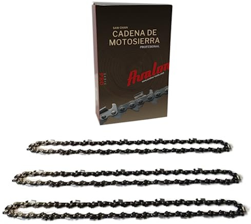 Avalon Procut - Pack 3 Cadenas de Motosierra de paso .325 y galga 0,58-1.5mm. Diente Redondo, 72 eslabones, para una longitud de corte de 45cm de espadín.