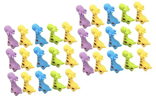 STOBOK Abnehmbare Mini Radiergummis 30 Stück Bunte Giraffen Radierer Für Kinder Kreativ Tragbar Ideal Für Schule Büro Goodie Bag