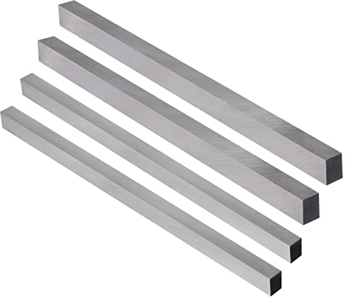 QUARKZMAN Tornio Utensile Punta Set 10mmx10mmx200mm 12mmx12mmx200mm, Quadrato HSS (Alta Velocità Acciaio) Tornio Tornitura Utensili Fly Taglierina Fresa Blank, 4pz