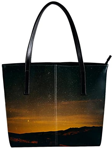 Schultertasche mit blauem Himmel, Schöner Sonnenuntergang, leicht, lässig, Schultasche, Lehrertasche, Handtasche, Geldbörse, Mehrfarbig