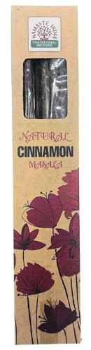 Ancient Wisdom Incienso Botánico Natural Masala - Incienso Tradicional India Namaste - 1 cajetilla de 30 Gramos (Canela)
