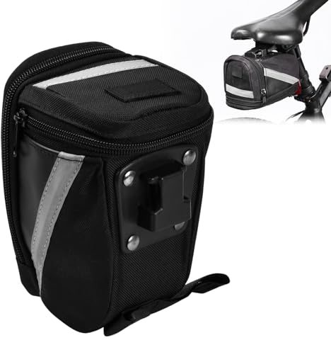 Wasserdichte Mountainbike Bag Satteltaschen für Fahrrad Fahrrad Satteltasche Fahrradtasche Hinten Fahrradtasche Sattel mit Wasserdichtem Reißverschluss und Rücklichthaken für Outdoor MTB Rennrad
