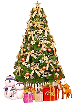 BONOOL Weihnachtsbaum, Weihnachtsdekoration, Weihnachtsdekoration, Wohnzimmer, geschmückter Weihnachtsbaum 1,2 m Zubehör Weihnachtsbaum (Roségold) Das Neue