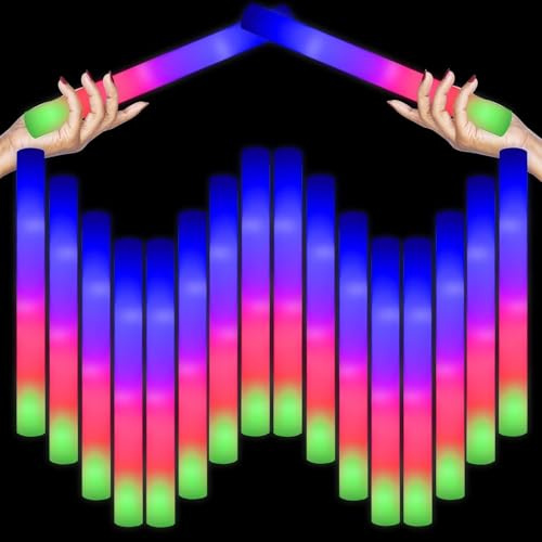 YYYuYong 118 Unidades Palos Led, Navidad Palos led para Bodas, Barras Luminosas, Sticks Luminosos para Fiestas, Palos de Espuma Luminosos con led Multicolor