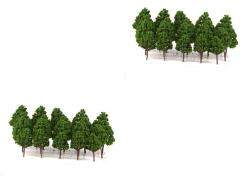 Cabilock 2sets 1:75-1:200 Plastic Model Trees Landscape Trees for Model Railway Scenery Decoration 20pcs*2