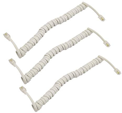 XYWHPGV Bianco RJ9 Telefono Telefono Modem Bobina Cavo di Cavo 28 cm lungo 3 pezzi(a5b49 f0b8f bff2a 204bd b1528 7c6b0