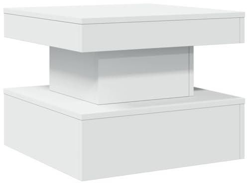 vidaXL Mesa de Centro con Luces LED Blanco 50x50x40 cm