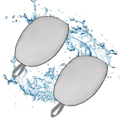 2 Pezzi Copertura Pozzetto Kayak, Oxford Copertura per Sedile per Kayak con Fascia Elastica Impermeabile Copertura per Pozzetto per Canoa per Kayak per la Maggior Parte dei Kayak (Grigio)