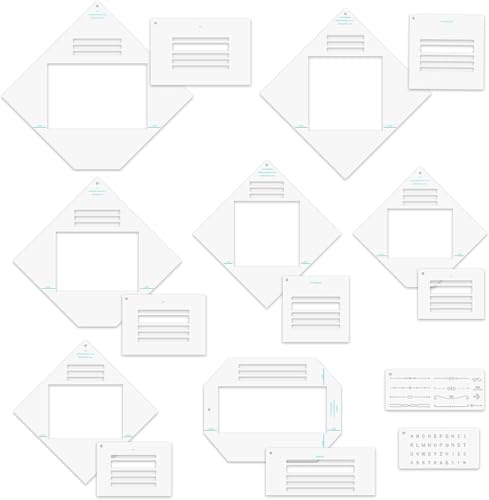 BAOFALI Umschlag, 17-teiliges Set, Umschlag, Reißvorlagen, All-in-One-Umschlag, Werkzeug für Kartenherstellung und Papierbasteln, Bastelarbeiten, Kunstprojekte, Umschläge, Scrapbooking, Postkarten
