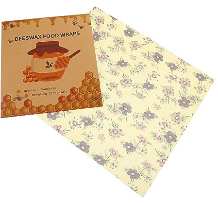 SEWOART 3pcs Beeswax Food Wraps Reusable Sustainable Food Preservation Wraps for Kitchen for Cheese Bread Sandwiches Fruits