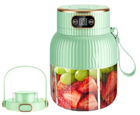 Portable Juicer Blender, Food Mixer, USB Rechargeable Citrus Juicer, Food Processor Digital Display Juicer Smoothies and Smoothies Blender 600ml Rob Juicer