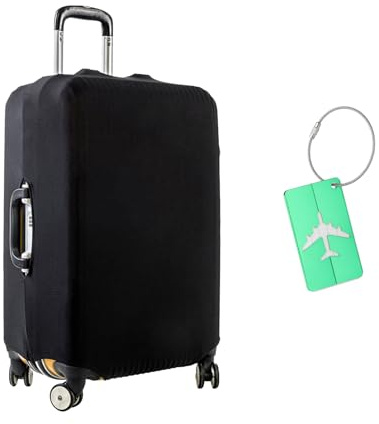 Anseom Housse Valise, Elastique Housse Protection Valise Protege Valise Housse de Valise Lavable 18-32 Pouces Luggage Cover Protege Valise de Voyage Soute avec 1 Étiquette de Bagage (M:22-24 Inches)