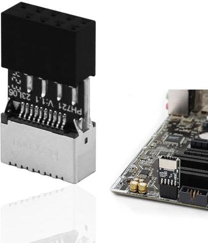 Kasoud Conector interno USB-C y adaptador, extiende los puertos USB tipo C y 2.0 al panel frontal de la PC