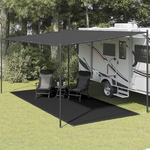 ShGaxin Zeltteppich, Vorzeltteppich, Camping Plane, Teppich Für Camping Vorzelt, Bodenplane Zeltunterlage, Camping Teppich Outdoor, 250x500 cm Schwarz