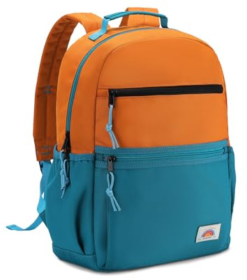 VASCHY Rucksack Kinder, Kinderrucksack Mädchen Jungen Schulrucksack für Vorschule Kindergarten Tagesstätte Orangegrün-Klein