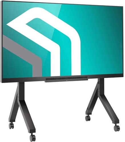 ONKRON TV Ständer rollbar für 70-110 Zoll Fernseher, max Belastung 125 kg, Fernseher Rollwagen mit Ablage, TV Standfuss VESA 200x200-1000x800, mobiler Fernsehständer mit Rollen Schwarz TS2081-B