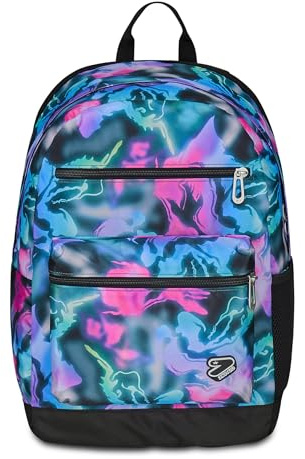 Seven Vändbar skolryggsäck med trådlösa hörlurar, blå fuchsia, vändbar, 29 L, gymnasiet och högskolan, flickryggsäck, Fuchsia, Taglia Unica