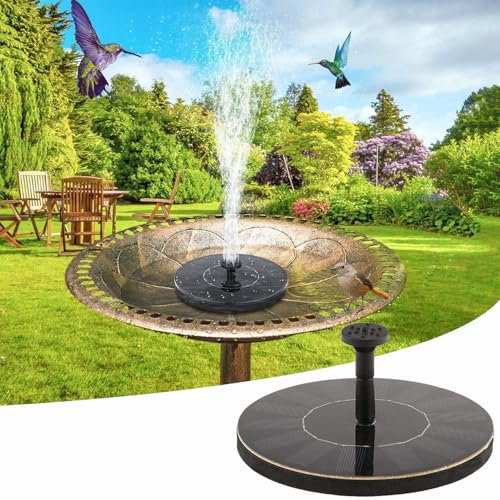 Pompa a fontana per uccelli a energia solare con 6 ugelli per vasche per uccelli, giardini, laghetti e piscine, decorazione ideale per esterni