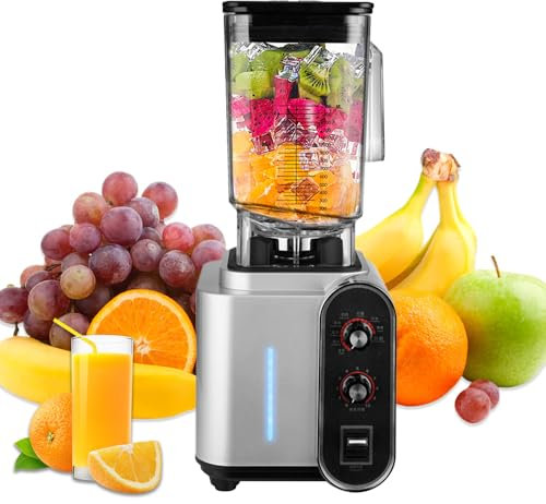 Blender Mixeur électrique, Blender à Smoothie 1.5 L, 10 Vitesses Sélectionnables, Mixeur de Cuisine 2000 W, Timer, 24000r/min, pour Glace Pilée, Shakes, Smoothie Fruit Surgeles (B)