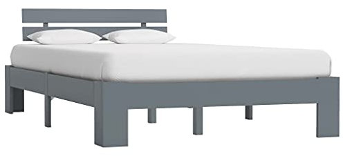 MOBCANT Massivholzbett, Bettgestell Hausbett Futonbett Bettsystem Geeignet für Hotel Gästezimmer Wohnungen Schlafzimmer Grau Kiefer 140x200 cm