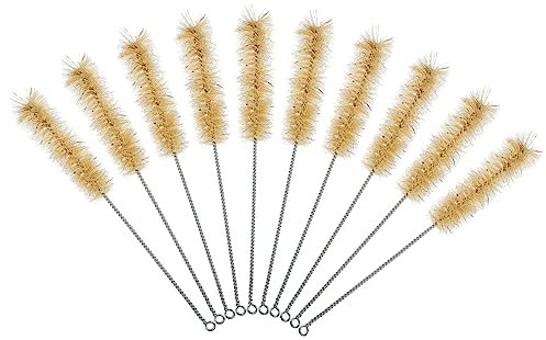 EXQUIMEUBLE Cepillo para Tubos De Ensayo De Vidrio De Tamaño Mediano, 10 Piezas, Cerdas De Cerdo, Adecuado para Limpieza Profunda y Uso Laboratorio Químico