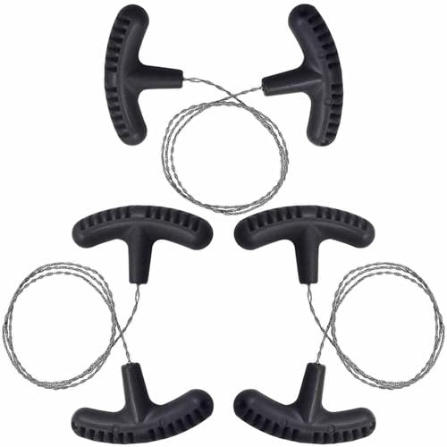 3 Sierra de Alambre Portátiles - Herramienta de Supervivencia en Acero Inoxidable para Senderismo, Caza y Camping - Sierra de Cable para Emergencias al Aire Libre