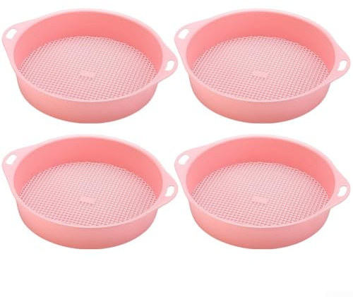 Efficient 4Pcs Soil Filtering Sieve for Gardening Tasks, Designed with 3mm Mesh Holes (pink)