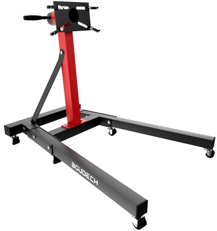 BOUDECH Keplero - Cavalletto di Sostegno per Motore Max 900Kg in Acciaio Supporto con Bracci Girevoli 360° Nero