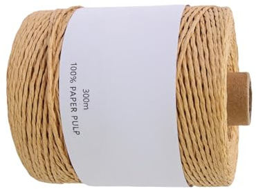 Cinta de papel de rafia para manualidades, 3.28 yardas, 1.5 mm de ancho, cordel de papel de embalaje para envolver bolsas de tejido, sombrero, cesta y decoración, rafia para manualidades
