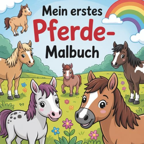 Malbuch Mein erstes Pferde Malbuch | Für jeden der gerne Pferde mag | Für Kinder ab 4 Jahren | 60 schöne Ausmalbilder