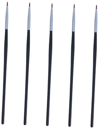 BAZEITFLOW Set 5 Pennelli Per Eyeliner e Rossetto, Pennello Labbra Multifunzione Nero, Strumenti Trucco Precisione Per Occhi e Labbra, Accessori Cosmetici Per Donna Uso Quotidiano e Regalo