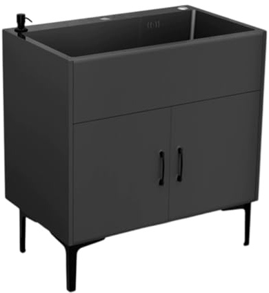 Moderno in Acciaio Inox Lavabo Rettangolare Indipendente Lavanderia Lavabo Bagno con Mobile Senza Rubinetto per Cucina, Ristorante, Giardino, Lavanderia