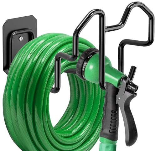 Wzzy Gurden Support de tuyau d'arrosage, porte-tuyau mural pour tuyau d'eau, rallonges électriques, tuyau de compresseur d'air, robuste et résistant à la rouille
