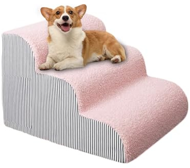Treppe für kleine Hunde | Hochbett für Katzen und Hunde, Treppensteigen, waschbarer Bezug, rutschfeste Welpen-Couch, Leiter für SUV, LKW, Zuhause, Schlafzimmer, Stühle, Wohnzimmer, drinnen und draußen