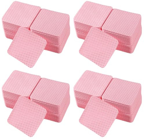 xiluuyou 800 Salviettine per Unghie, Salviette per Unghie Senza Pelucchi, Rimozione Pulizia Pads per Rimuovere Smalto e Gel per Unghie fai da te e Saloni,Rosa