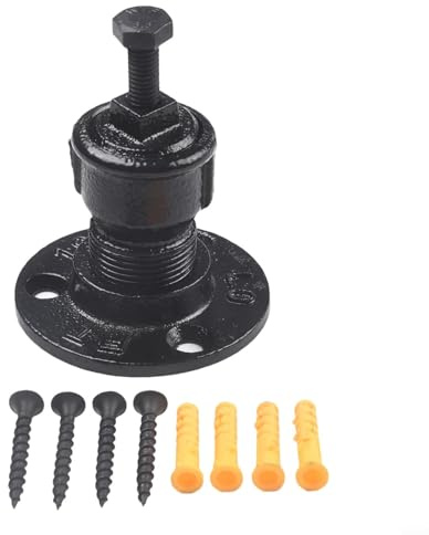 Besttoolifes Wall Mounted Handrail Bracket, Heavy Duty Iron Stair Rail Support Bracket for Stairs, Black Handrail Fixing Bracket and Banister Mounting Kit for