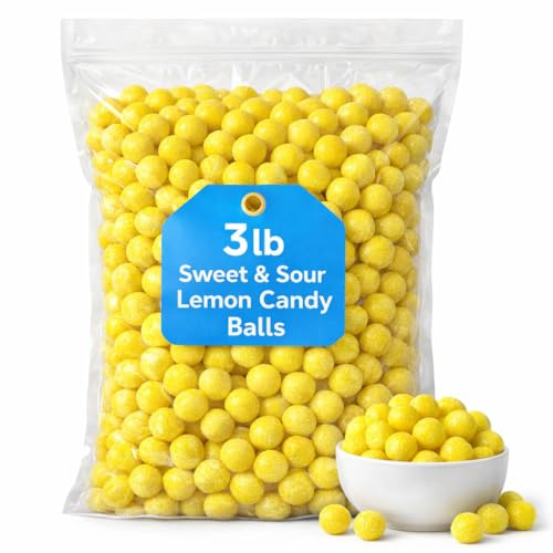 Lemon Candy – 3 lb Bulk Bag, Classic Tart Lemon Hard Candy, Bright Citrus Flavor for Parties, Candy Jars & Everyday Snacking