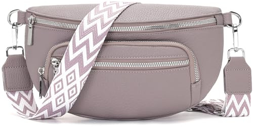 Sasrymnl kleine bauchtasche damen beige umhängetasche damen klein gürteltasche Veganes Leder handtasche crossbody bag